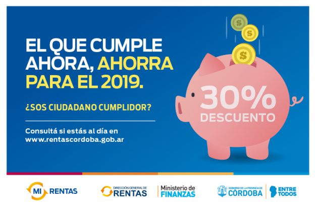 Rentas: 30% de descuento por cumplidor