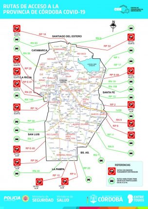 Rutas para ingresar a Córdoba habilitadas