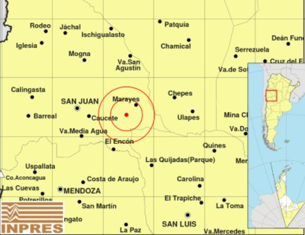El sismo con epicentro en San Juan se sintió también en Marcos Juárez