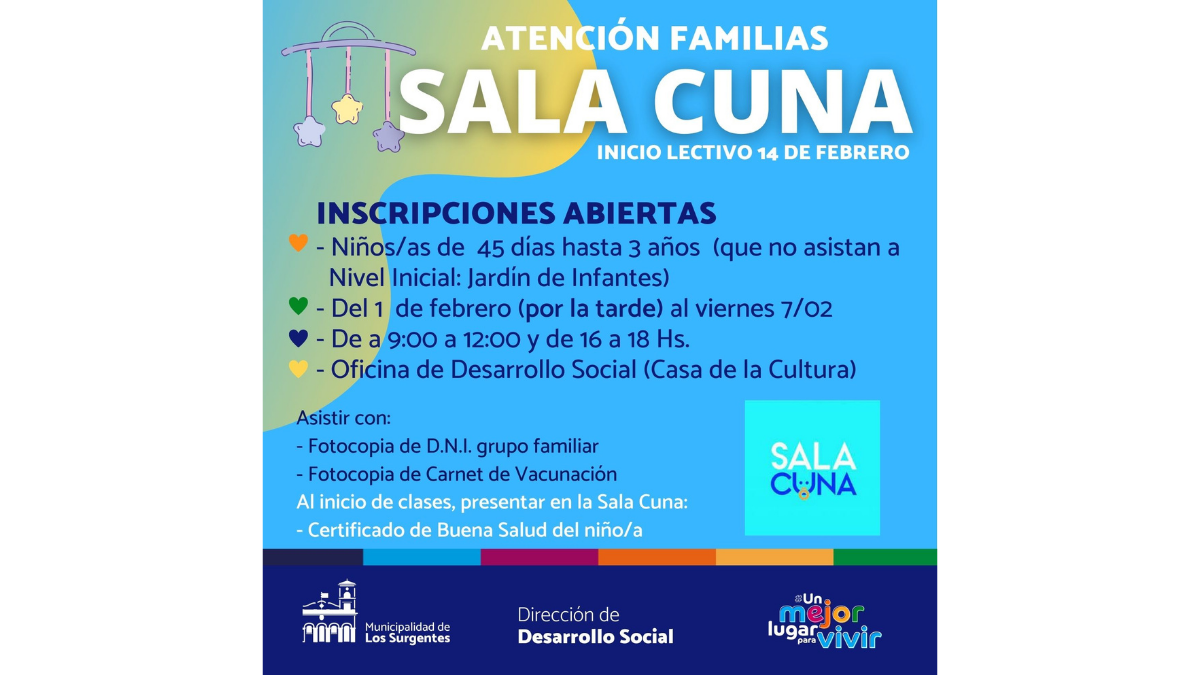 Los Surgentes: Comienza la sala cuna